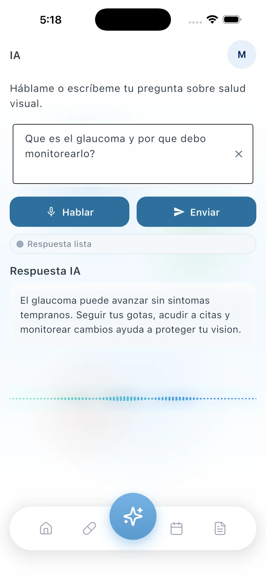 Consulta asistida de GlaucoCare sobre salud visual